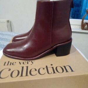 Boots Burgundy Heeled Ankle Boots